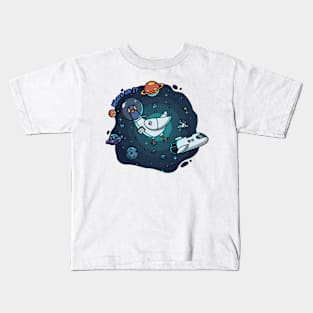 dumb pigeon in the space design Kids T-Shirt